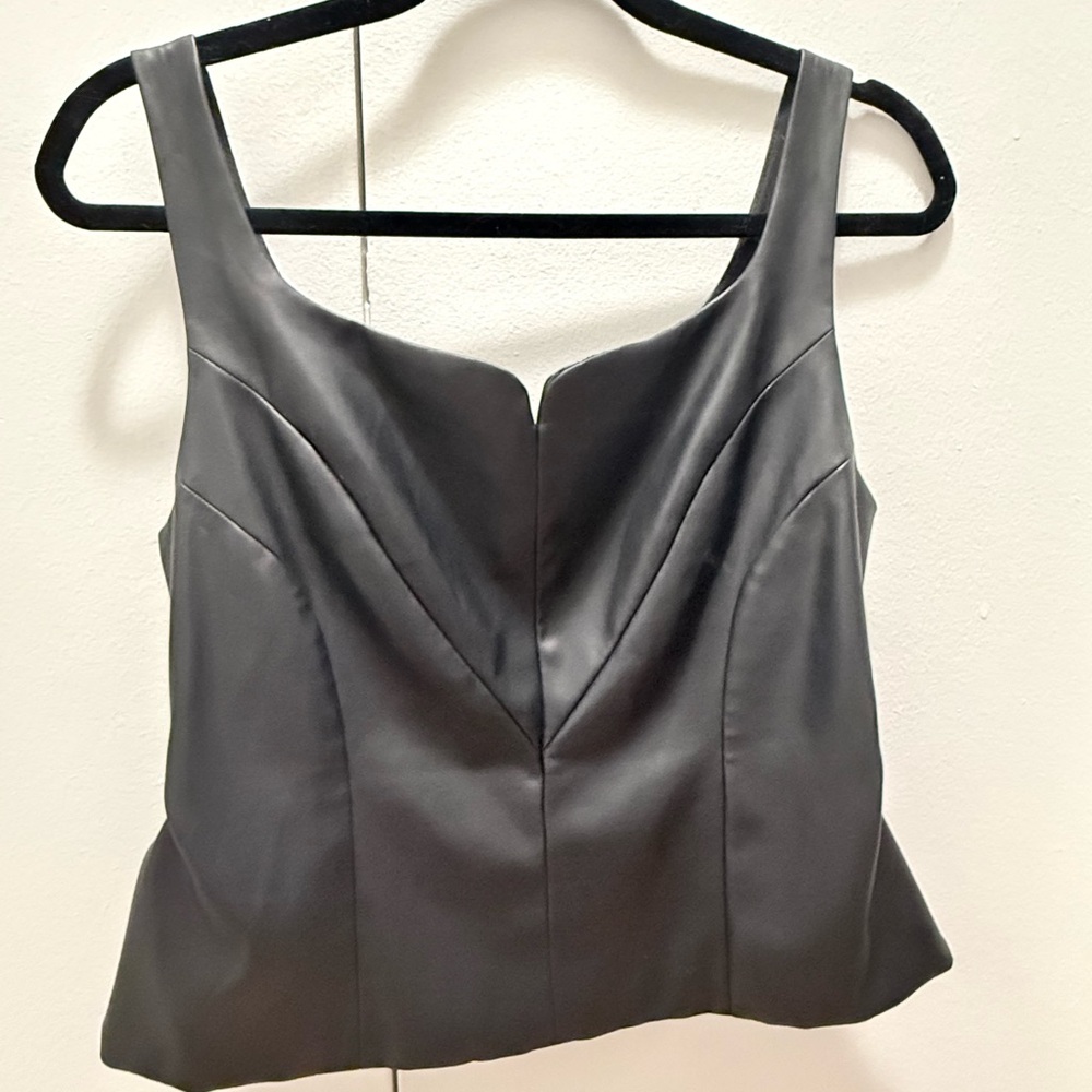 Faux leather bustier top
